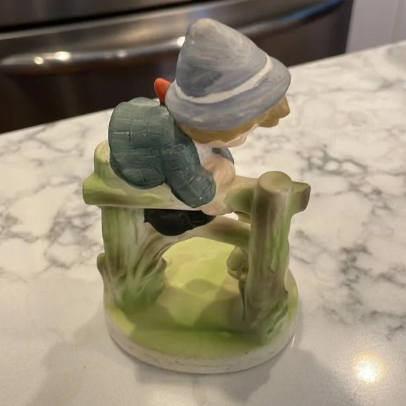 Flambro Collector Series boy and dog on fence Hummel Look Alike Vintage - cute! - Picture 3 of 8